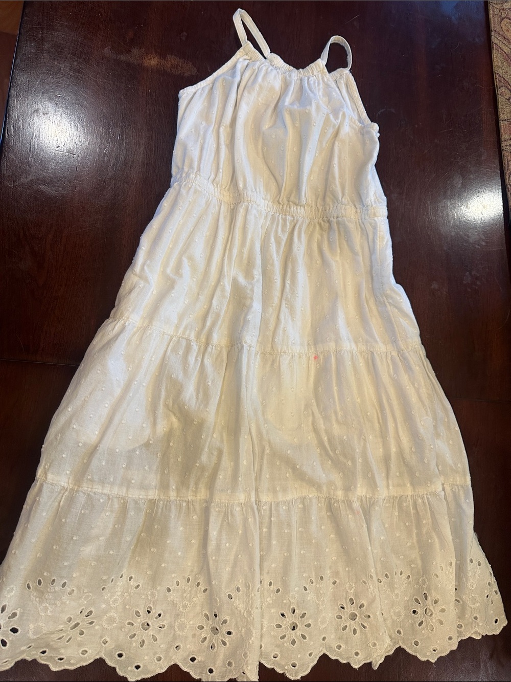 GAP White Eyelet Tiered Sundress with Spaghetti Straps